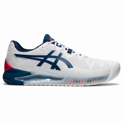 Férfi Asics Gel-Resolution 8 (2E) Teniszcipő AS4985267 Fehér/Kék